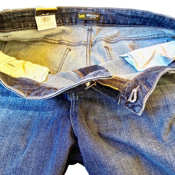 LEE Jeans Bermuda Shorts Blue Denim Mid-Rise Infnity Womens 14 New - Picture 5 of 12